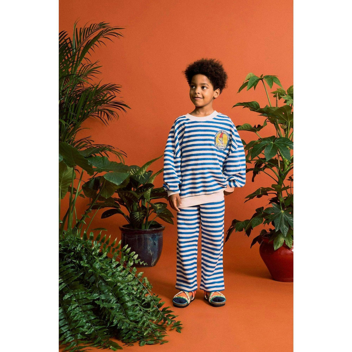 BARCOS STRIPED SWEATPANTS BLUE & WHITE