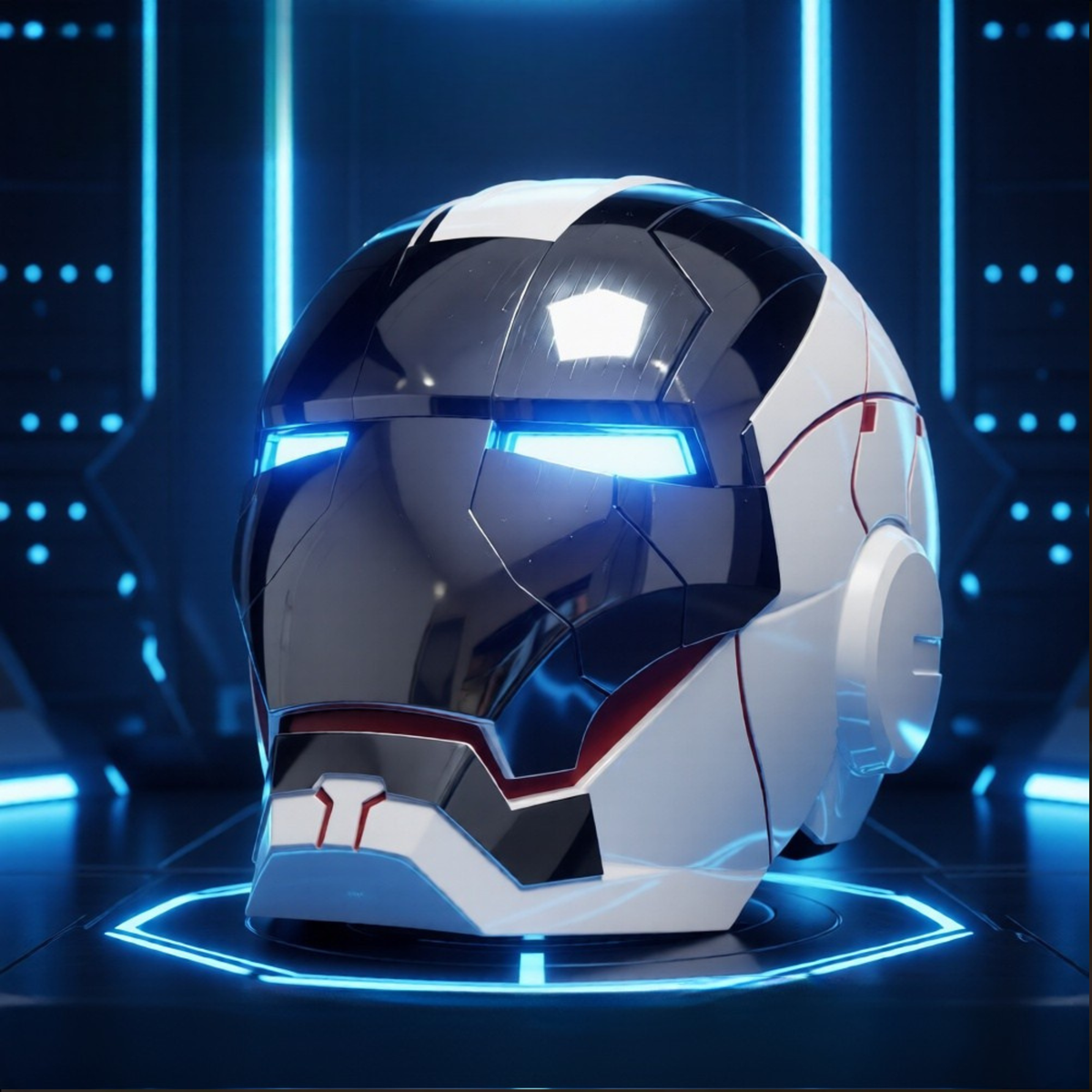 White Iron Man MK5 1:1 Helmet (With Jarvis - Voice, Remote, and Touch Control)