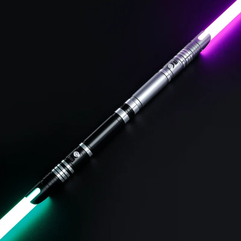 Liberator Double-Bladed Lightsaber – Black & Silver Staff