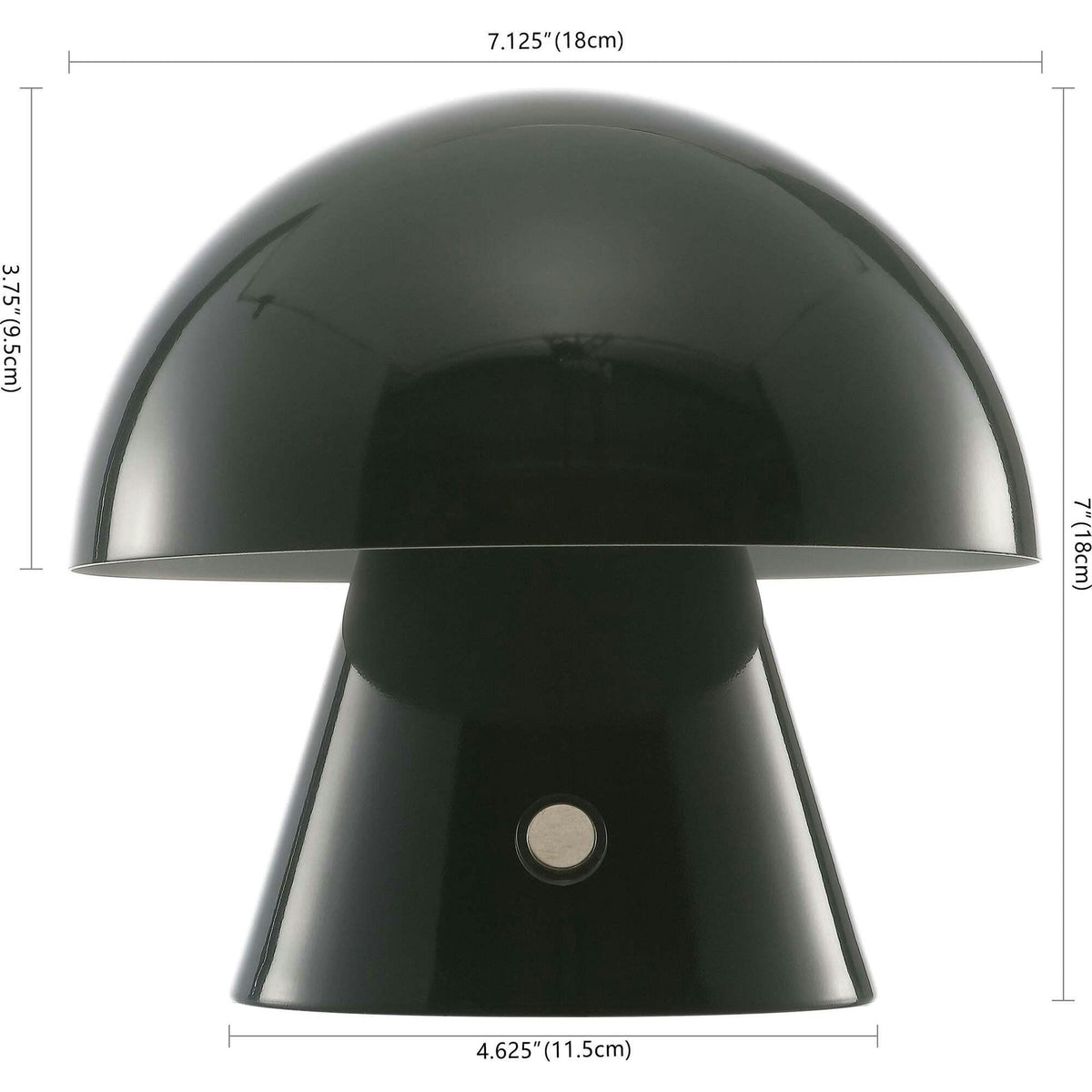 Porcini 7" Contemporary Bohemian Rechargeable/Cordless Iron Integrated LED Mushroom Table Lamp