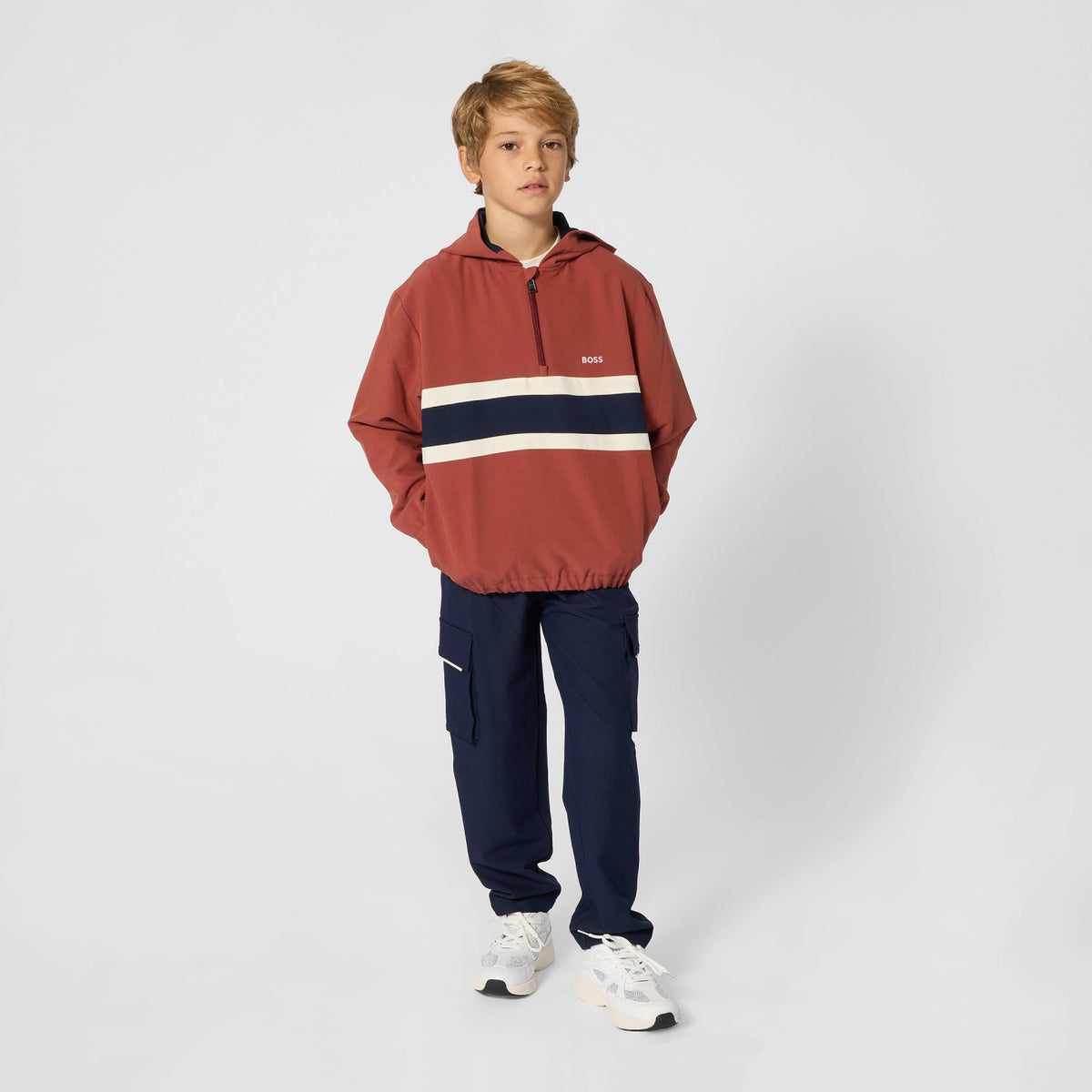 Crimson Rust Half-Zip Hoodie