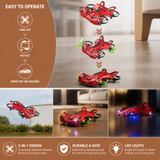 2-in-1 Remote Control Flying Drone & Stunt Racing Car