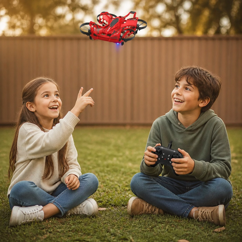 2-in-1 Remote Control Flying Drone & Stunt Racing Car