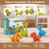 Easy-Assembly STEM Learning Dinosaur Toy with Lights & Sounds