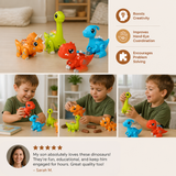 Easy-Assembly STEM Learning Dinosaur Toy with Lights & Sounds