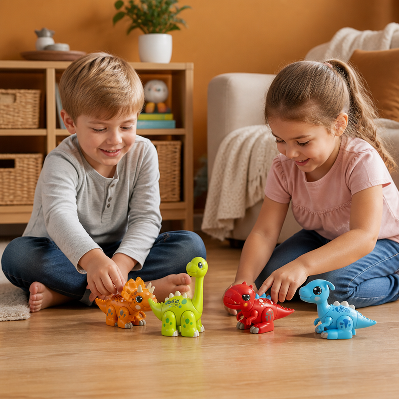Easy-Assembly STEM Learning Dinosaur Toy with Lights & Sounds