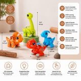 Easy-Assembly STEM Learning Dinosaur Toy with Lights & Sounds