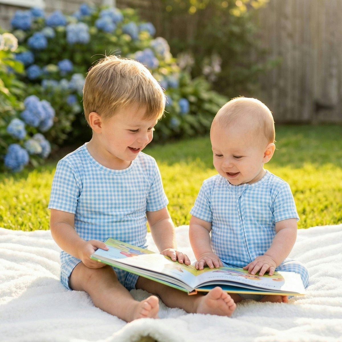 Harbor Gingham Short Sleeve & Shorts Bamboo Toddler Pajama Set