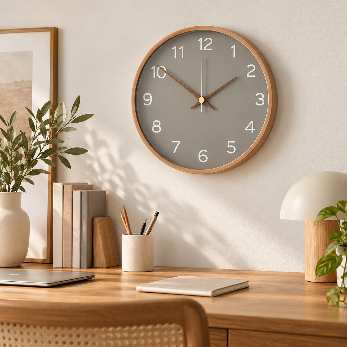 Modern Scandinavian Decorative Wall Clock Wooden Design