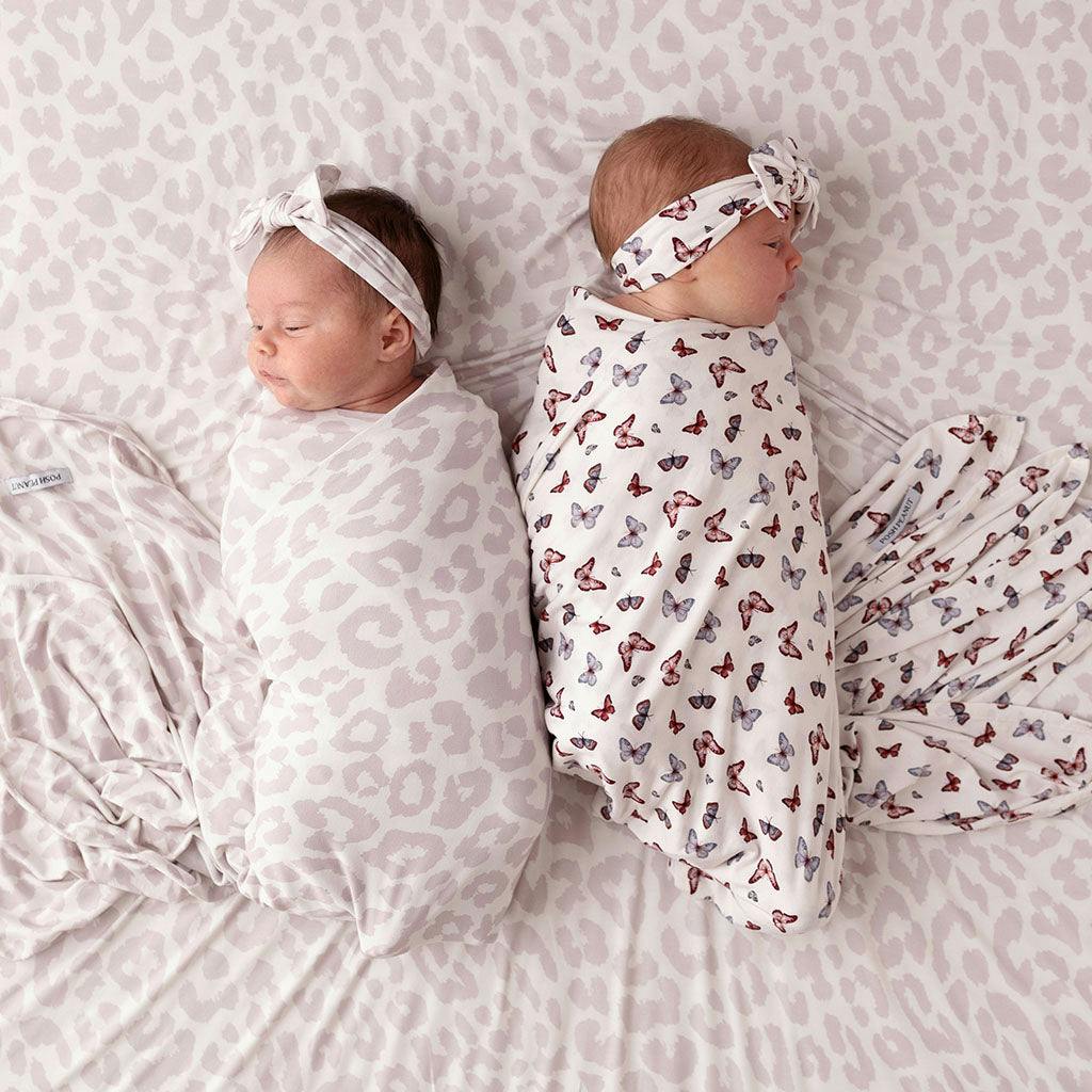Laurel Leopard Swaddle Headband Set