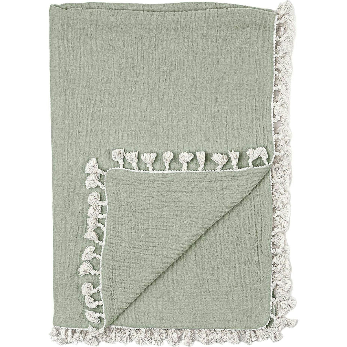 6-Layer Muslin Cotton Baby Blanket (Green Fern)