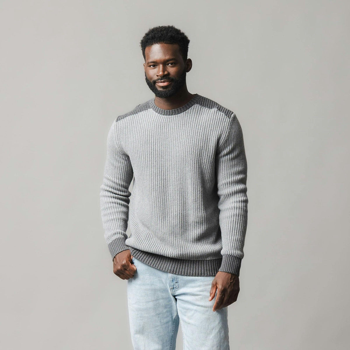 Organic Shoulder Detail Crew Neck Sweater