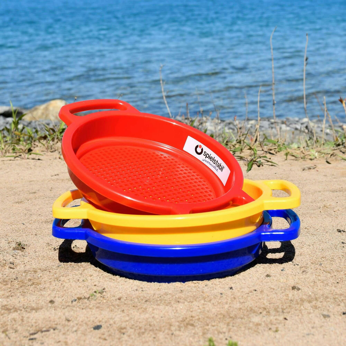 Large Sand Sieve 3 Pack (1 red