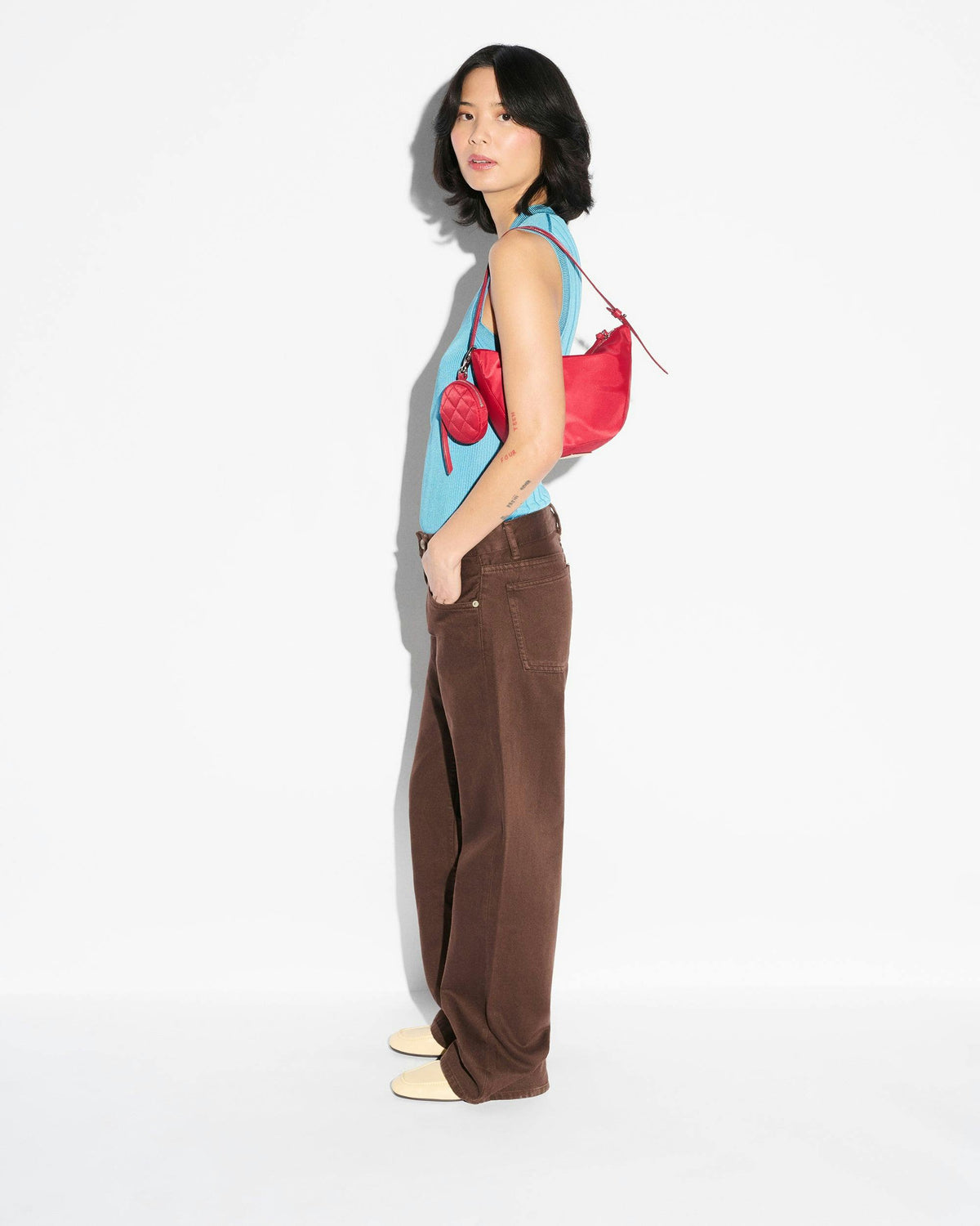 Red Apple Small Waverly Hobo