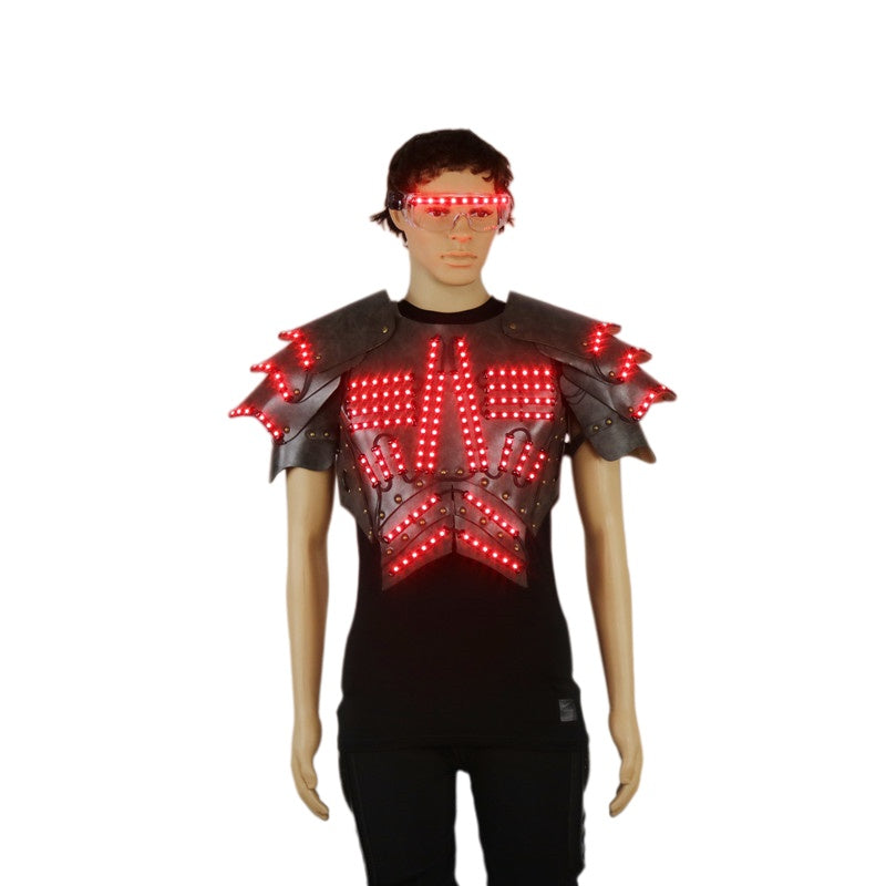 LED Armor Costume with Fluorescent Glasses