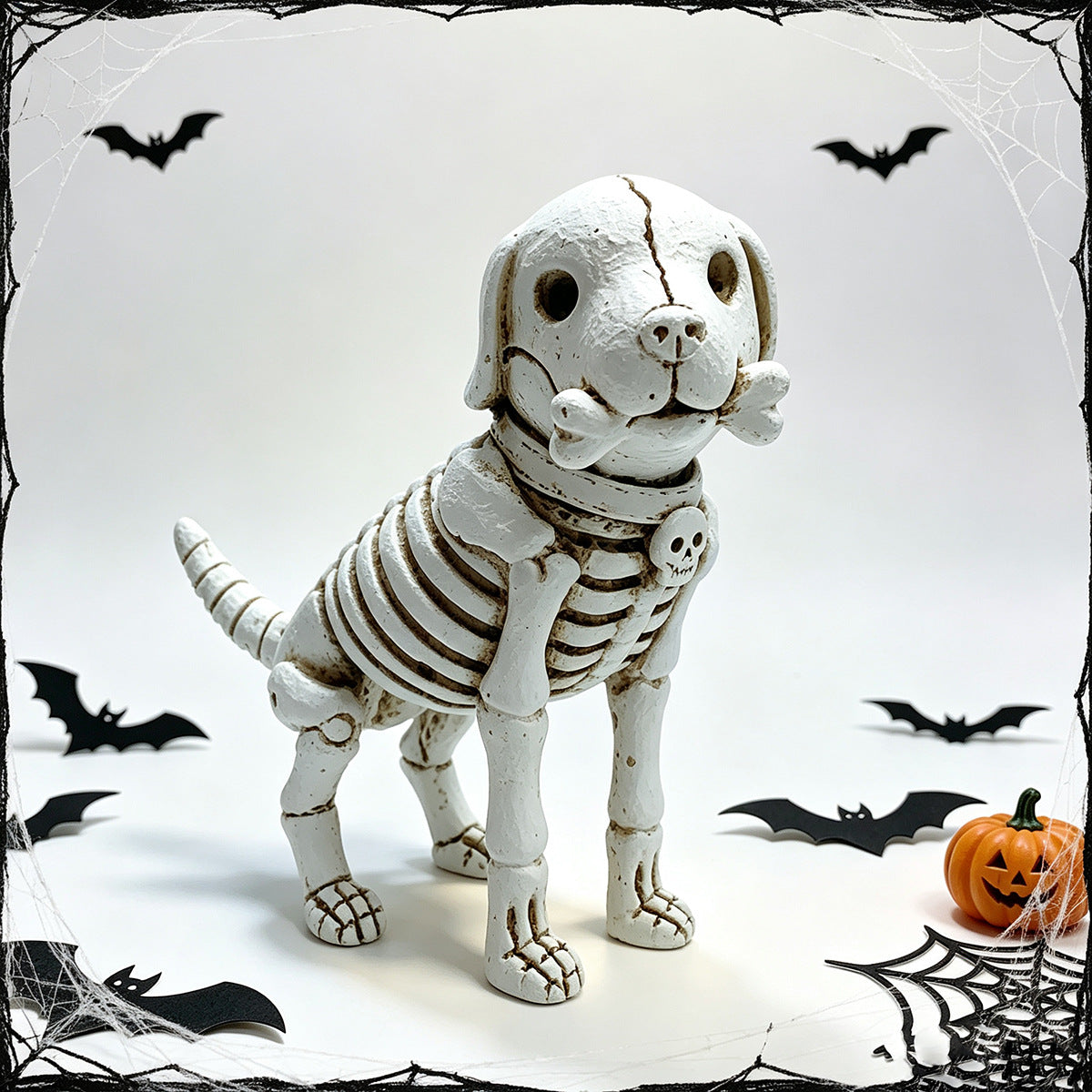 Decorative Halloween Dog Skeleton Figurine