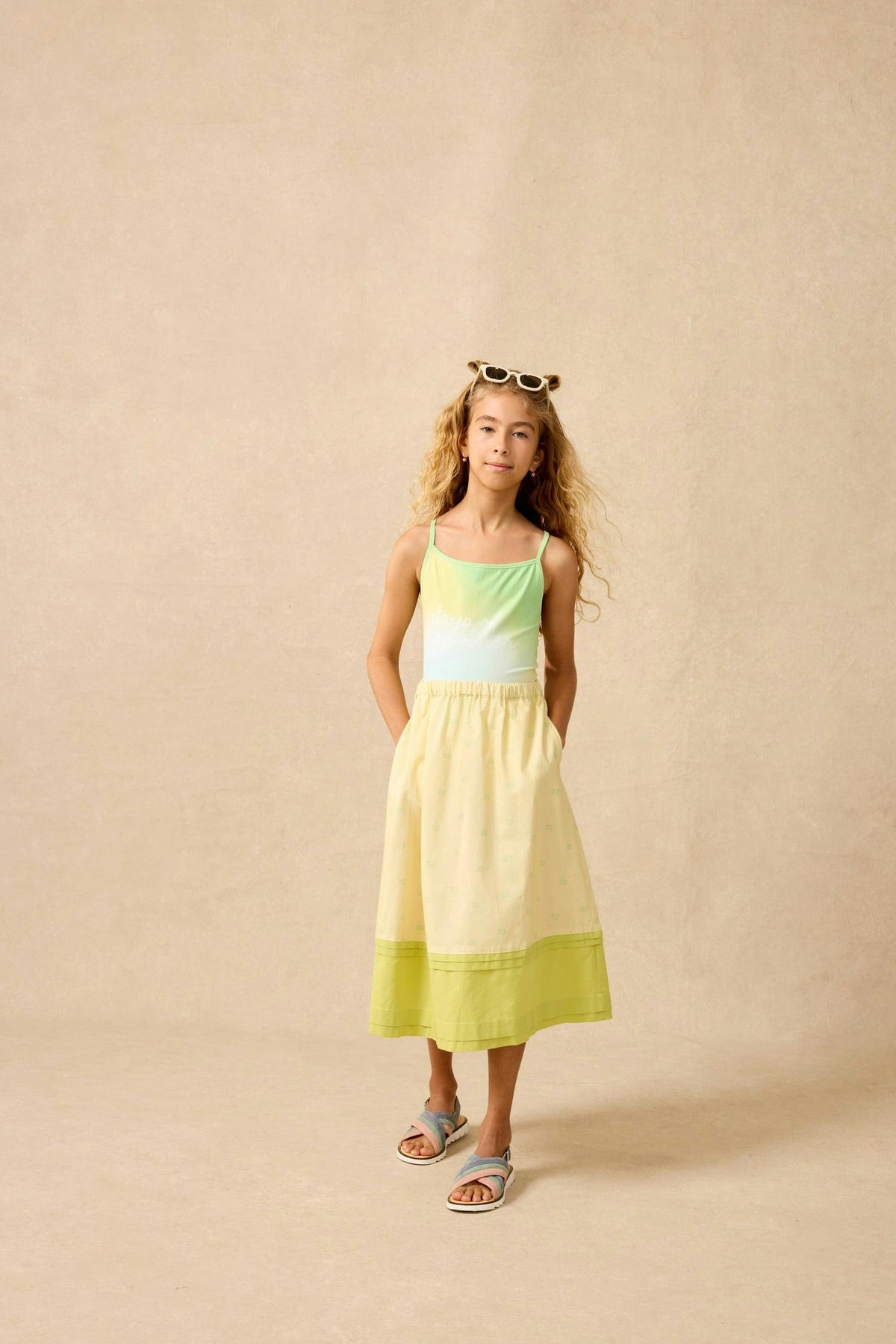 Crossback Swimsuit in Rainbow Sherbet