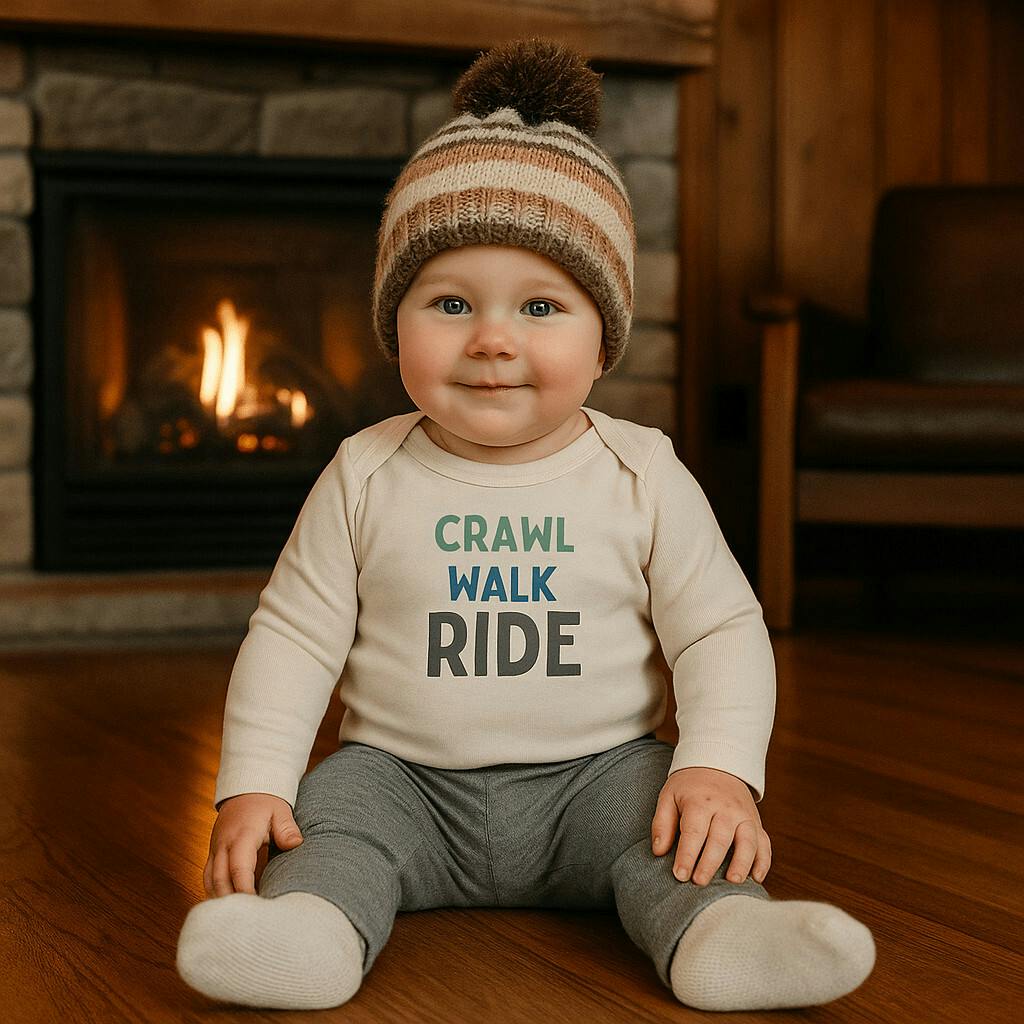 long sleeve graphic bodysuit | crawl walk ride