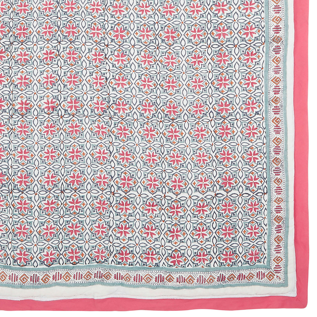 Block-Printed Cotton Crib Quilt