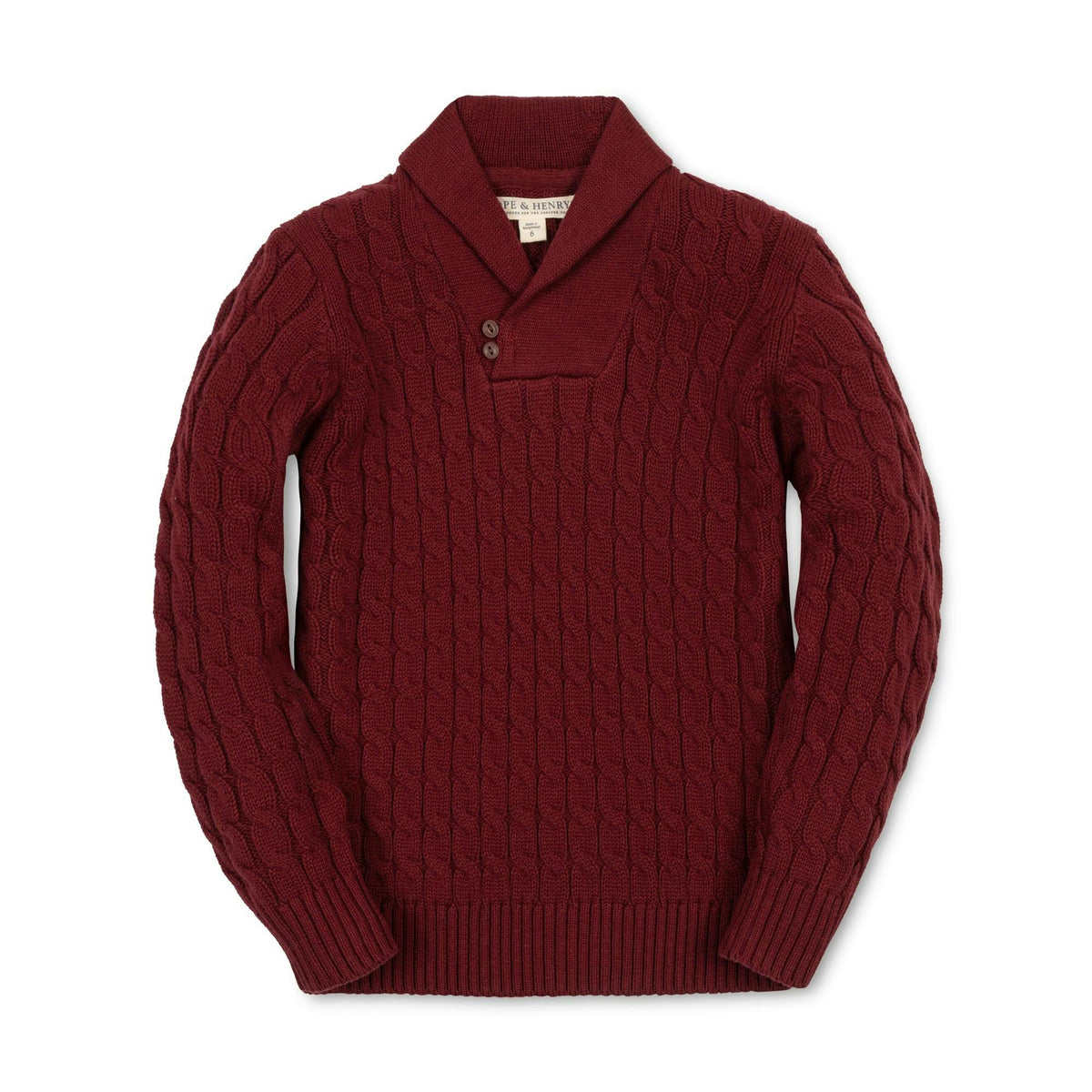 Organic Shawl Collar Cable Sweater