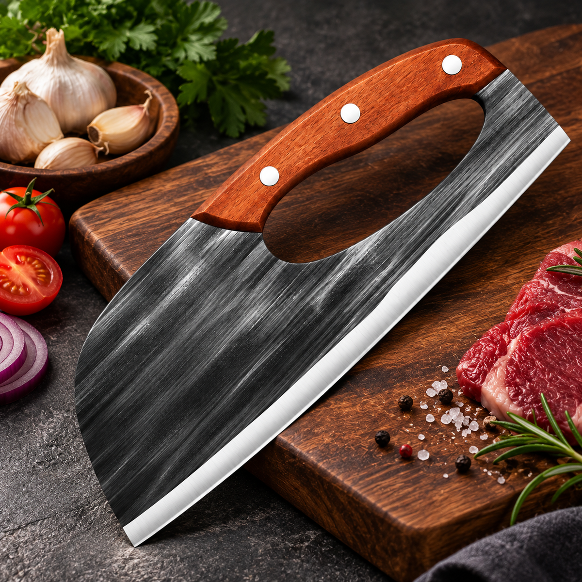 Precision Forged Kitchen Knife All Purpose Ergonomic Handle