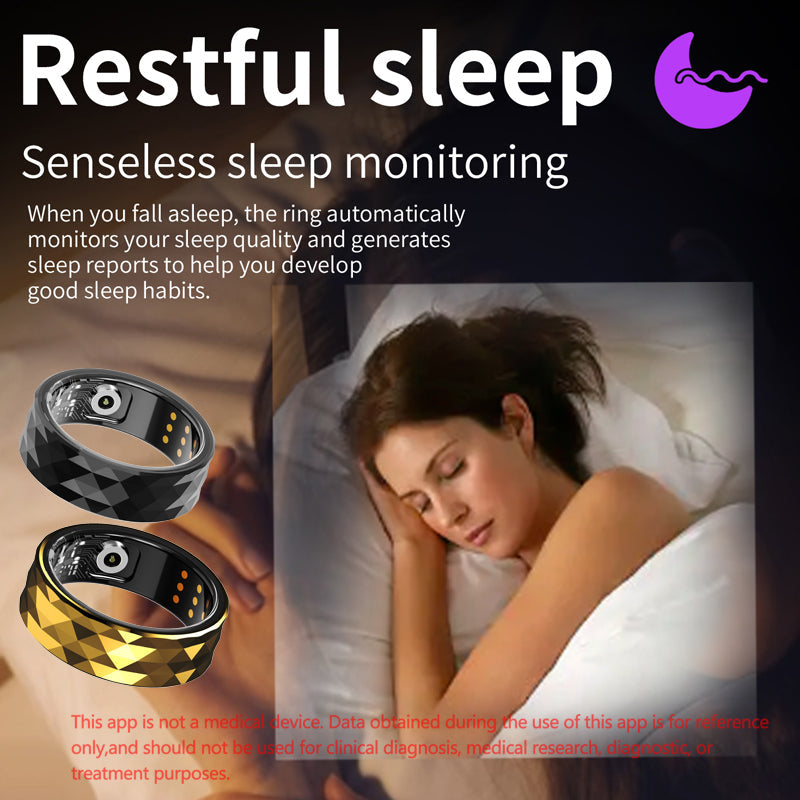 Premium Smart Ring for Health & Sleep Monitoring – 5ATM Waterproof, Heart Rate & Blood Oxygen Tracking, Multi-Sport Modes, Step & Calorie Counting, IP68 Rating, Magnetic Charging, 7-Day Battery Life, Aluminum Alloy Design