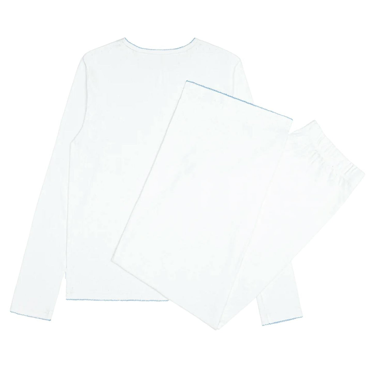 women's white pointelle pajamas set