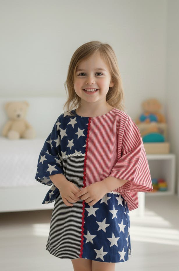 Sitara Kaftan Multi-Coloured — Cotton Girls Dress | Infant to Tween 0-13 Years