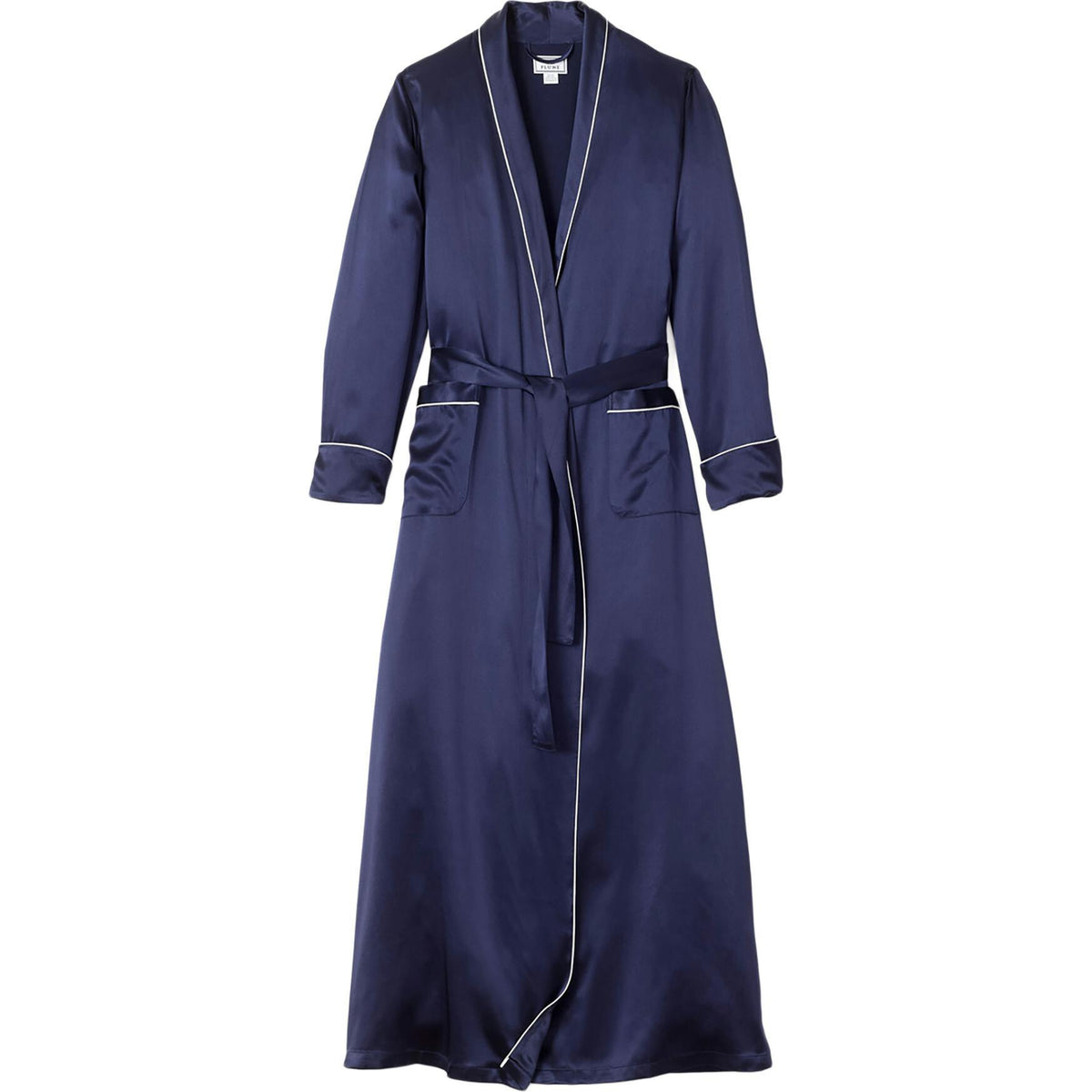 Women's Silk Long Robe in White
