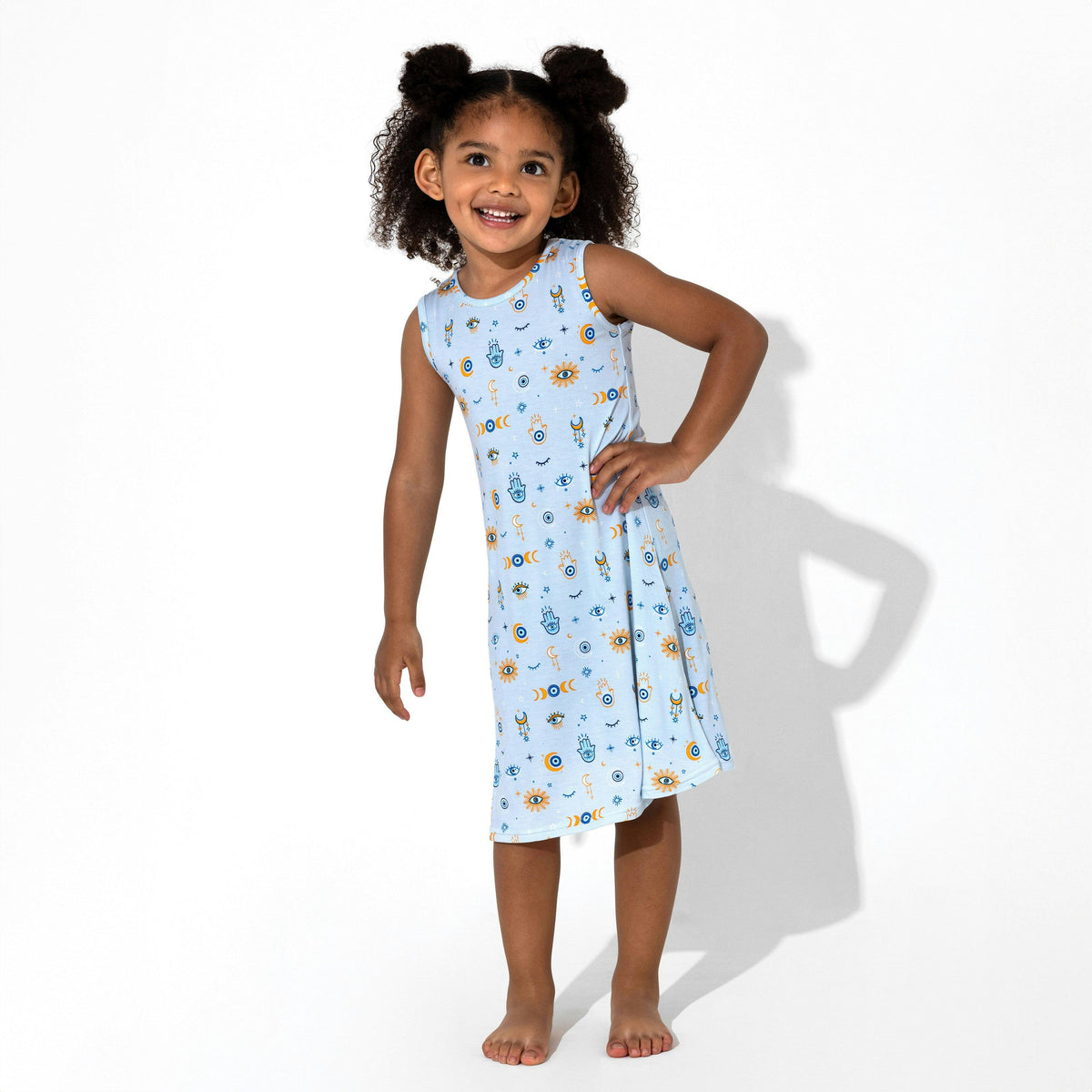 The Eye Blue Bamboo Girls' Sleeveless Dress