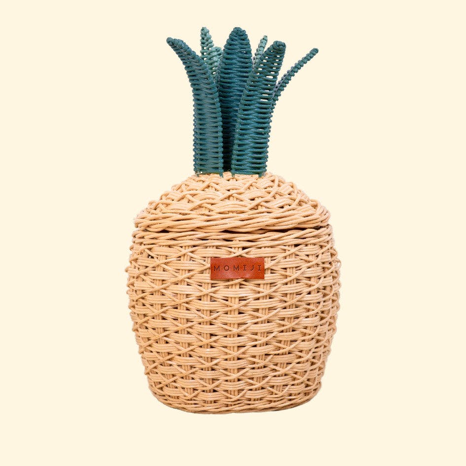 Handcrafted - Pineapple Basket (Natural) Small - Rattan Wicker