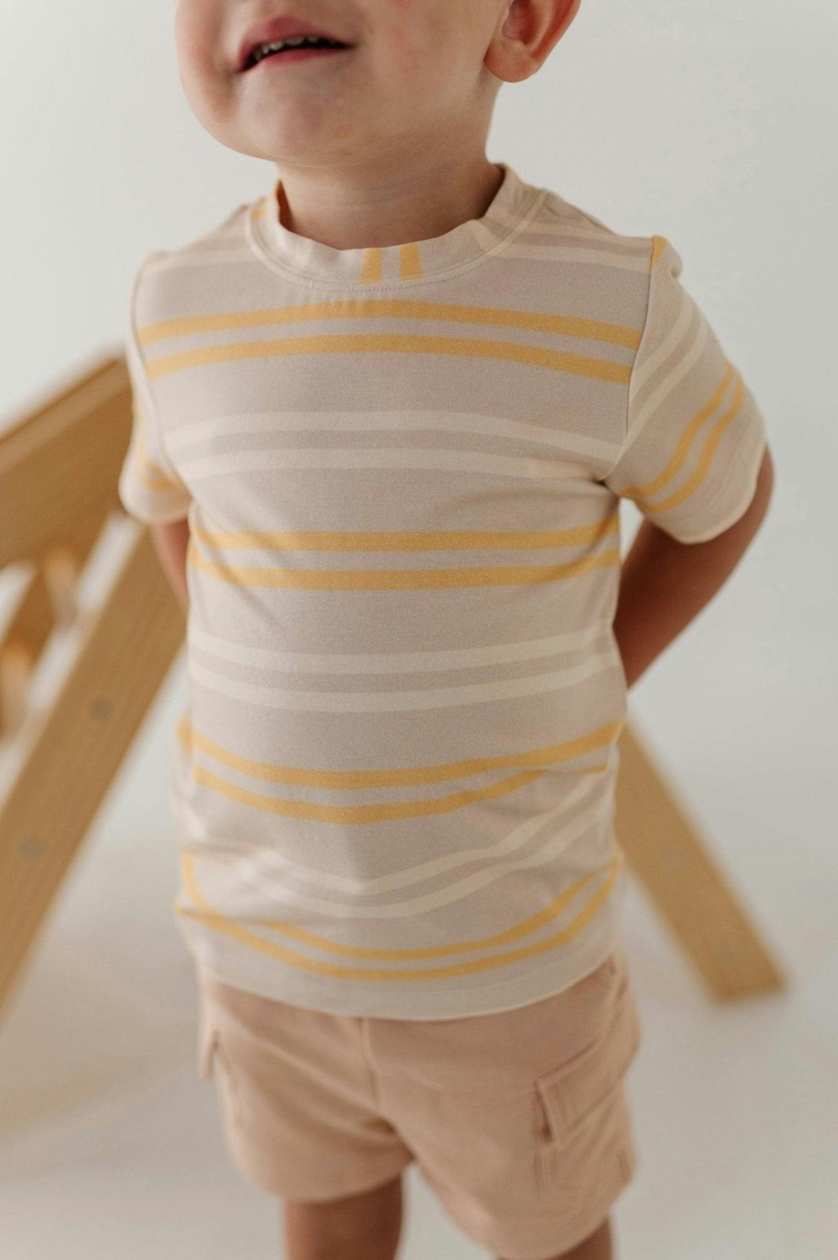 Boy's Short Sleeve Tee in Multi Stripe