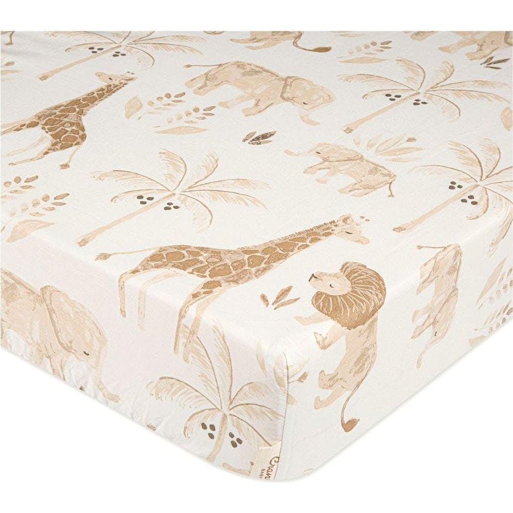 Kendi Fitted Crib Sheet (Safari Animal)