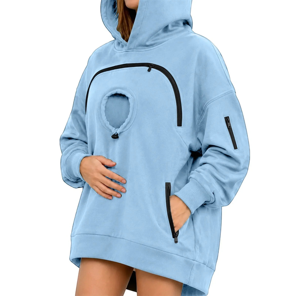 Cuddle Pouch Hoodie – Cat & Small Dog Carrier Sweatshirt