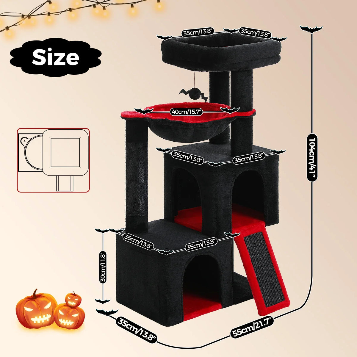 Large Cat Tree for Indoor Cats Multi-Level Cat Tower