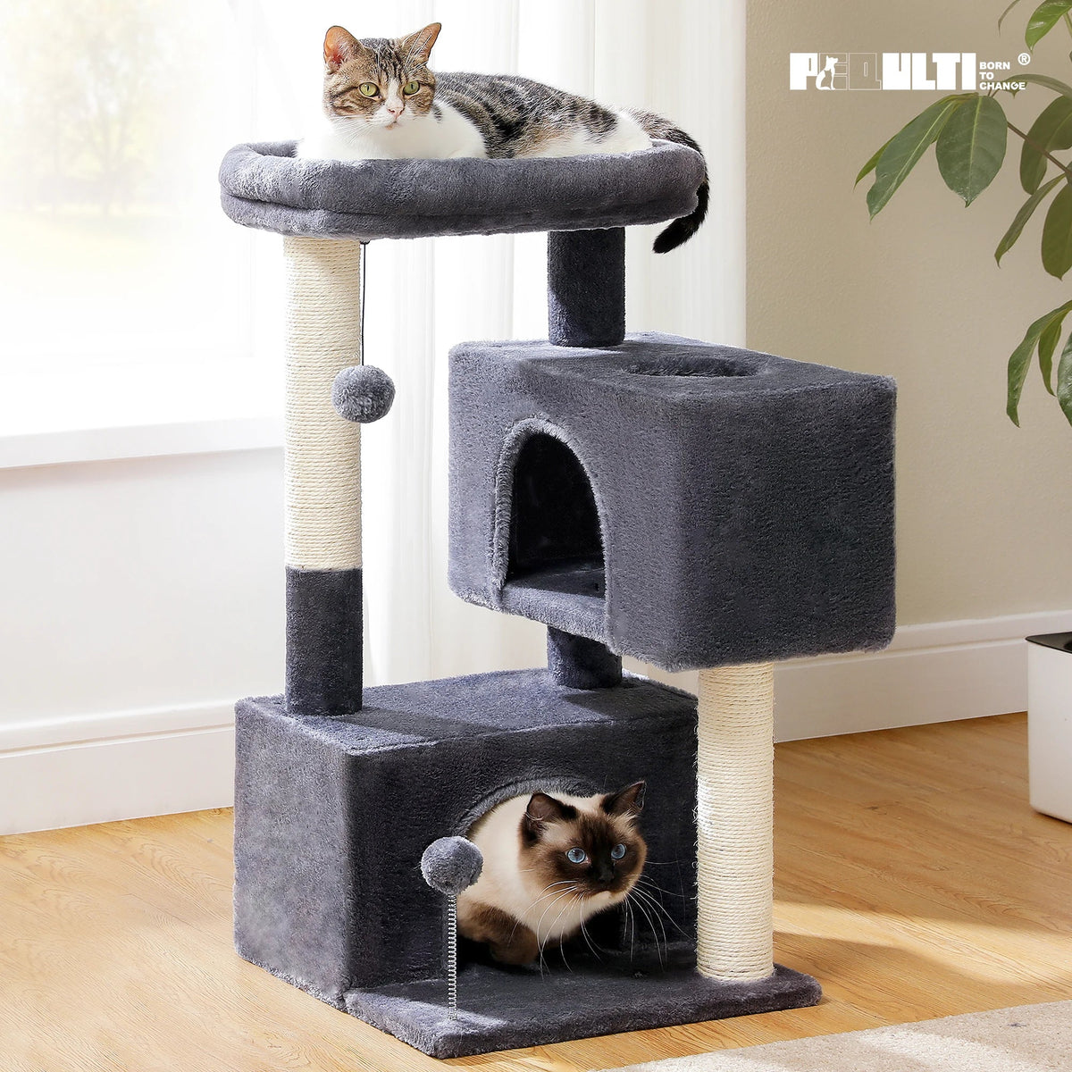 Large Cat Tree for Indoor Cats Multi-Level Cat Tower