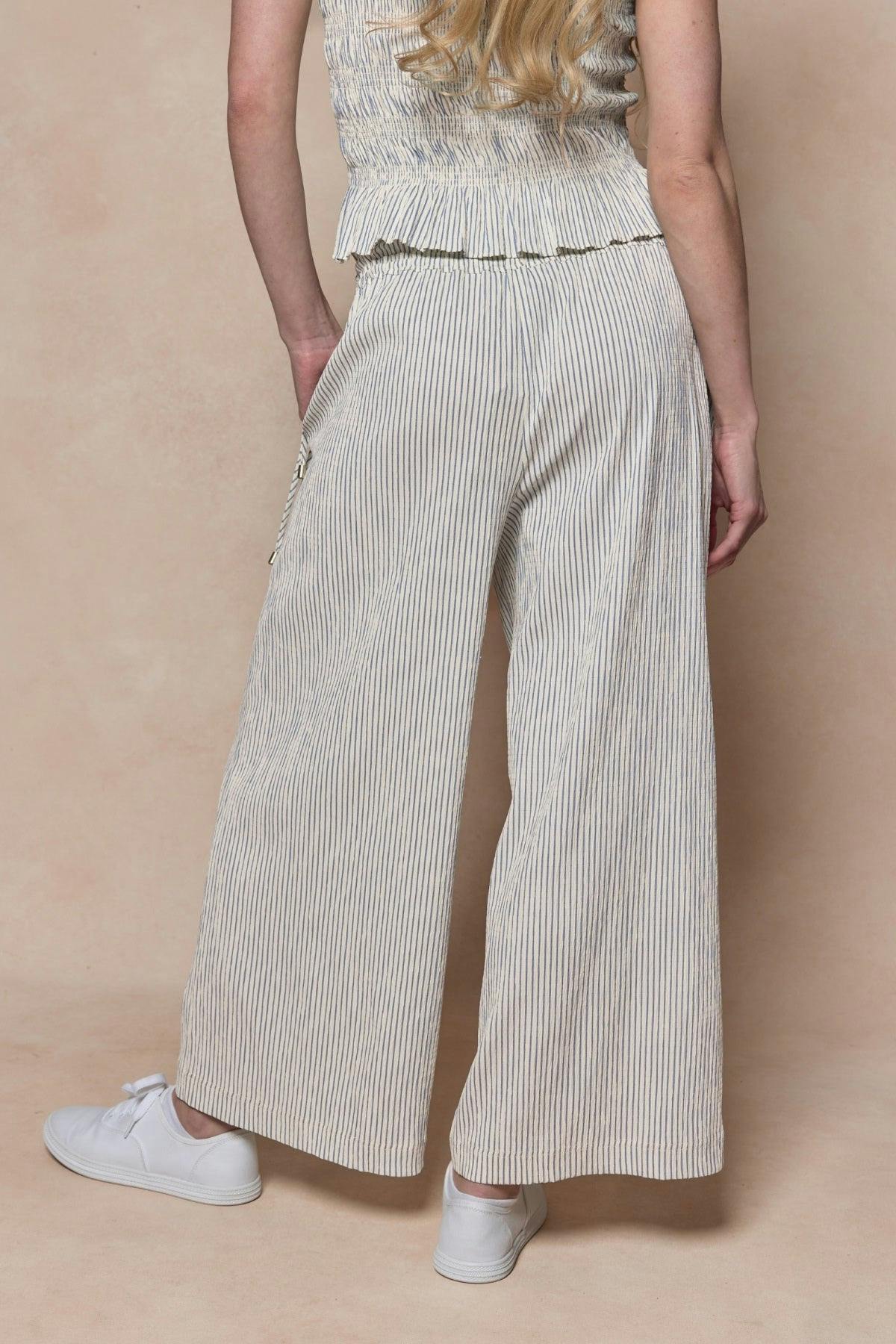 Harley Pants in Blue & White Pinstripe