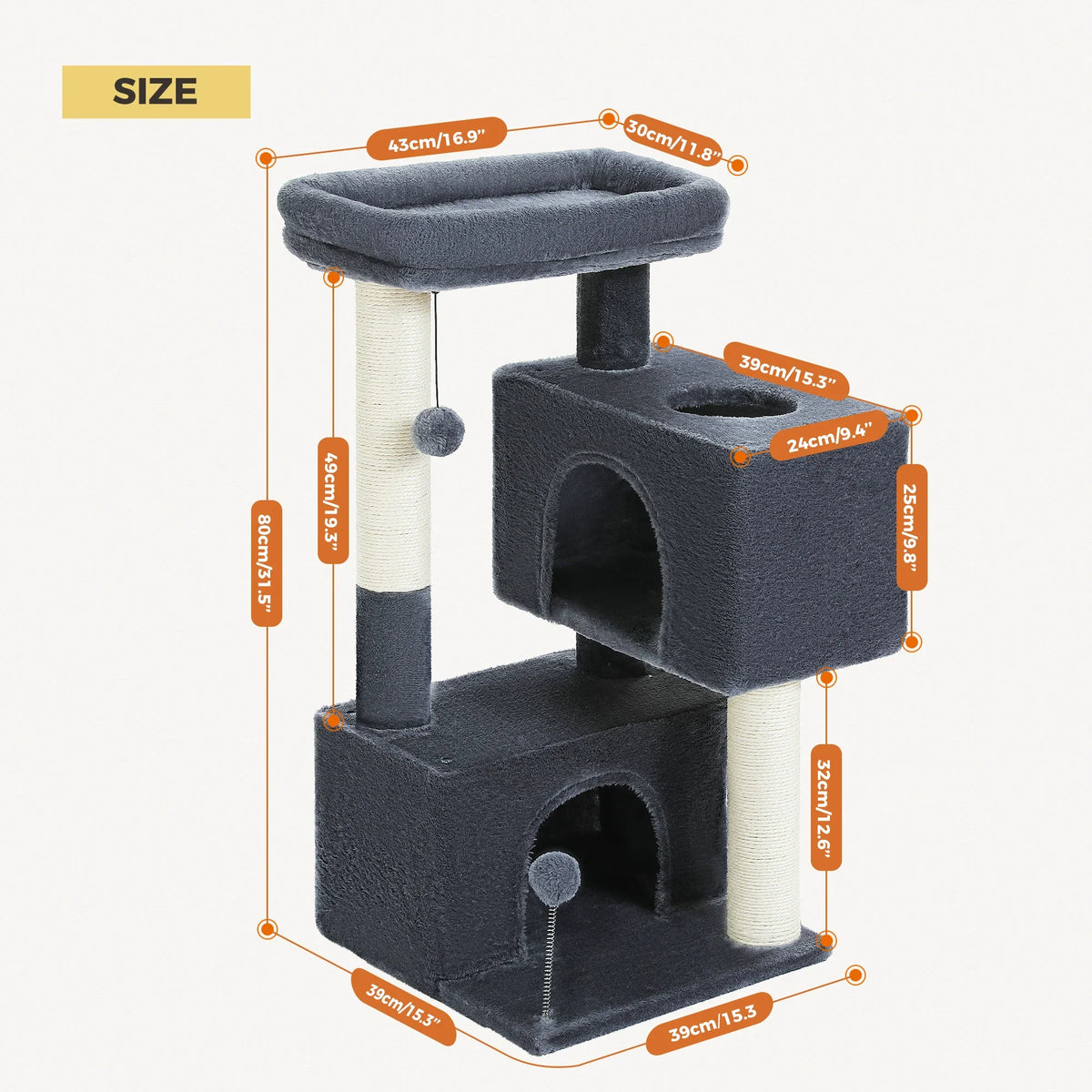 Large Cat Tree for Indoor Cats Multi-Level Cat Tower