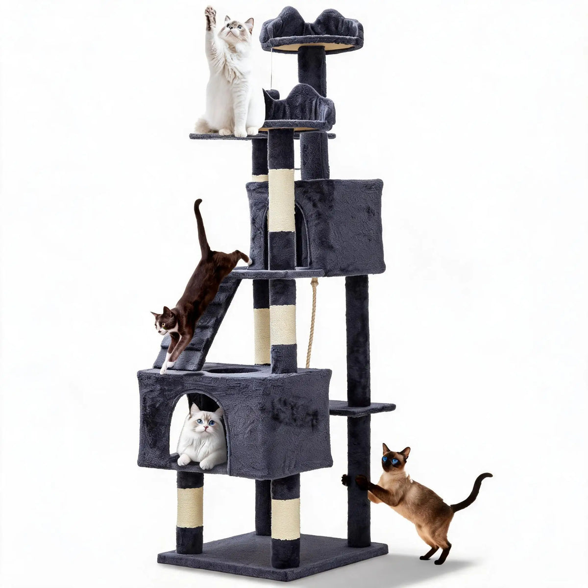 72 Inch Large Cat Tree Tower with Scratching Posts