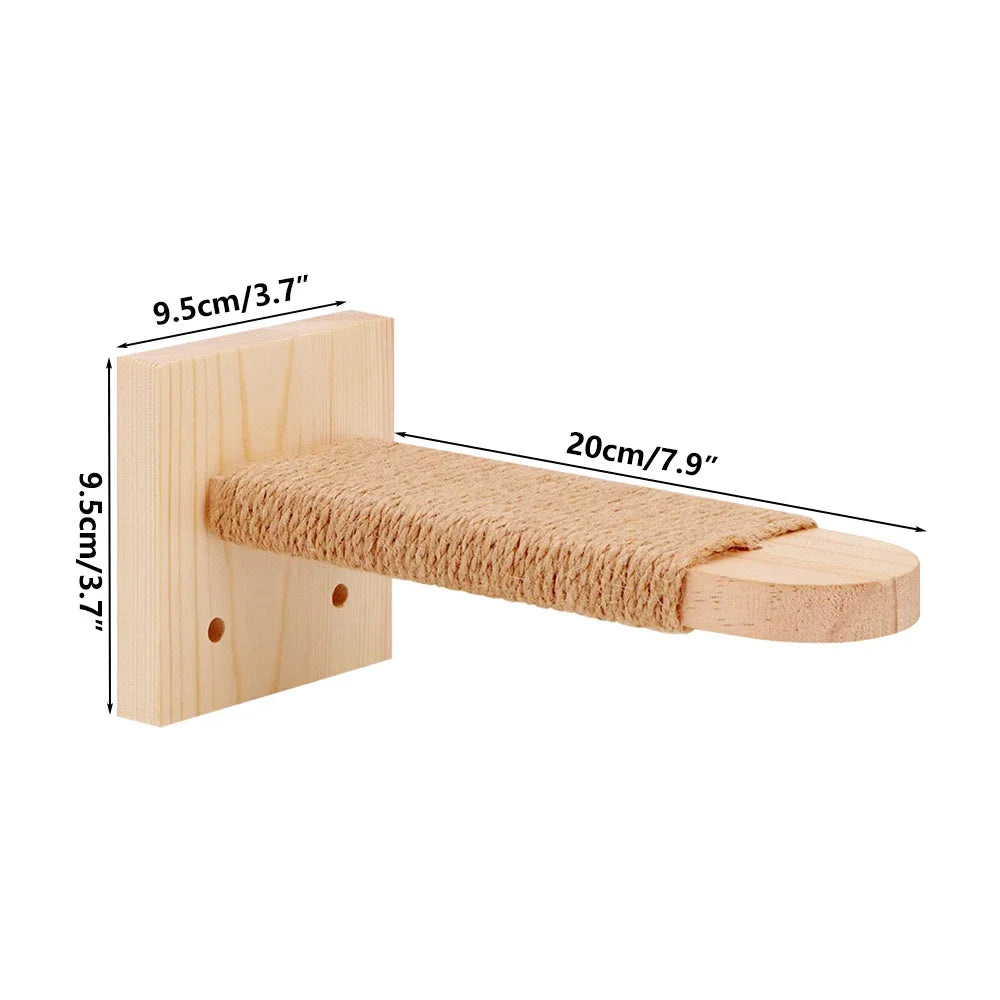 Wall Mounted Wooden Cat Scratching Post
