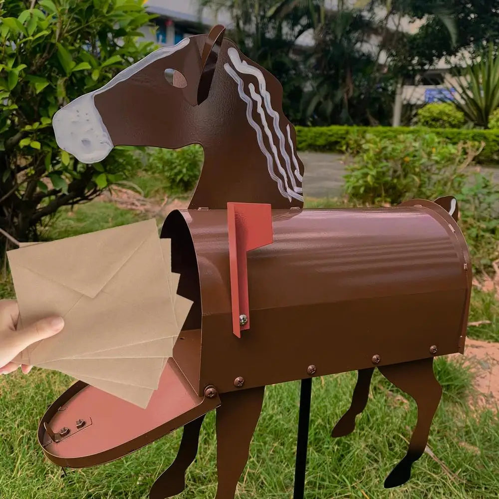 Metal Mailbox, Unique Decorative Mailbox for Garden Decor, Handmade Garden Sculpture, Animal Yard Art for Outdoor