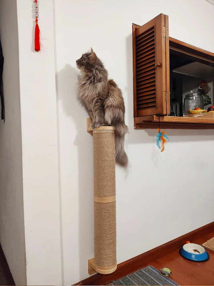 Wall Mounted Wooden Cat Scratching Post