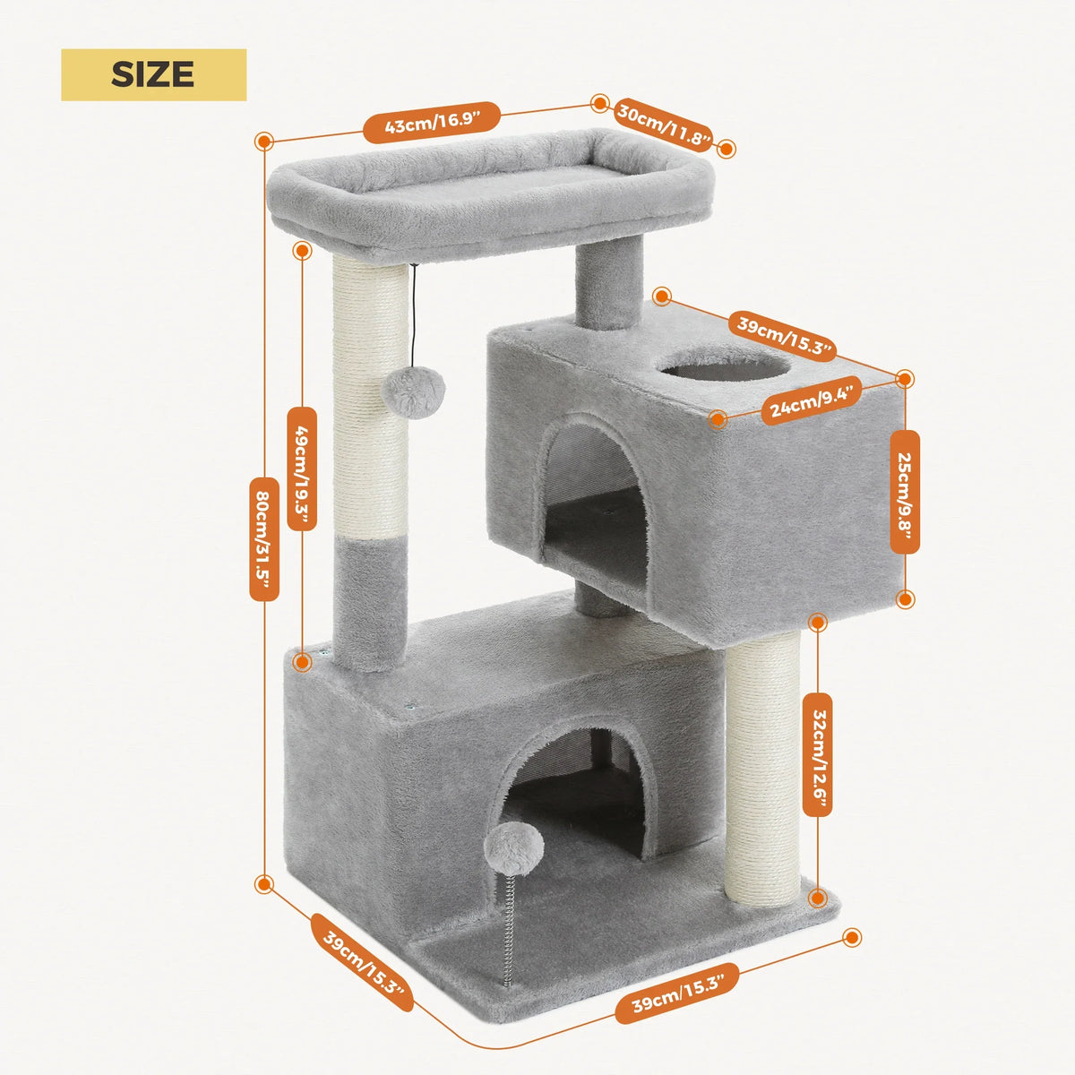 Large Cat Tree for Indoor Cats Multi-Level Cat Tower