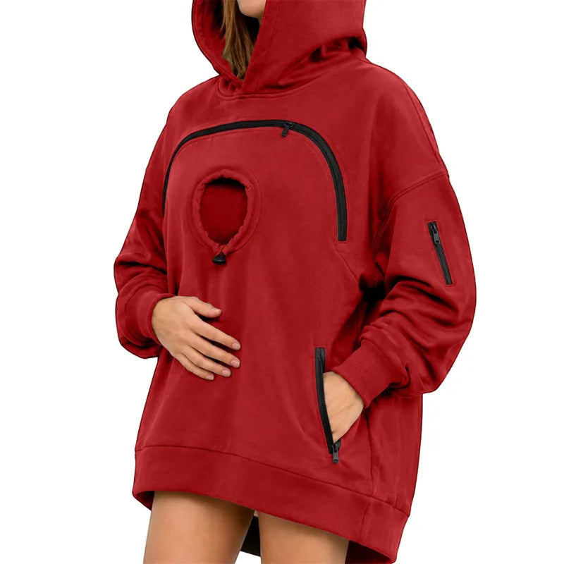 Cuddle Pouch Hoodie – Cat & Small Dog Carrier Sweatshirt