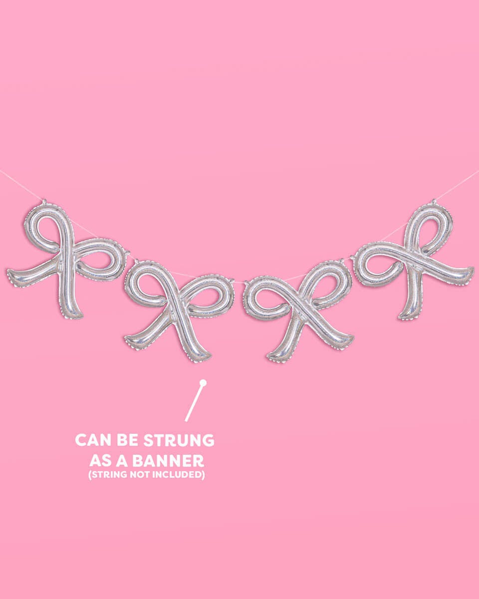 Shimmer Bow Balloons - 4 iridescent balloons