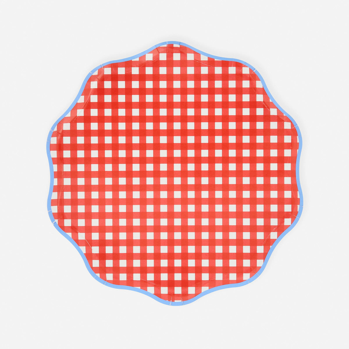Red Gingham Side Plates (x 8)