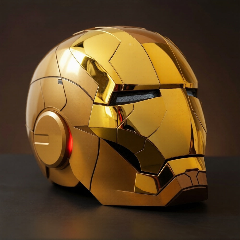 Gold Iron Man MK5 Helmet (With Jarvis - Voice, Remote, and Touch Control)
