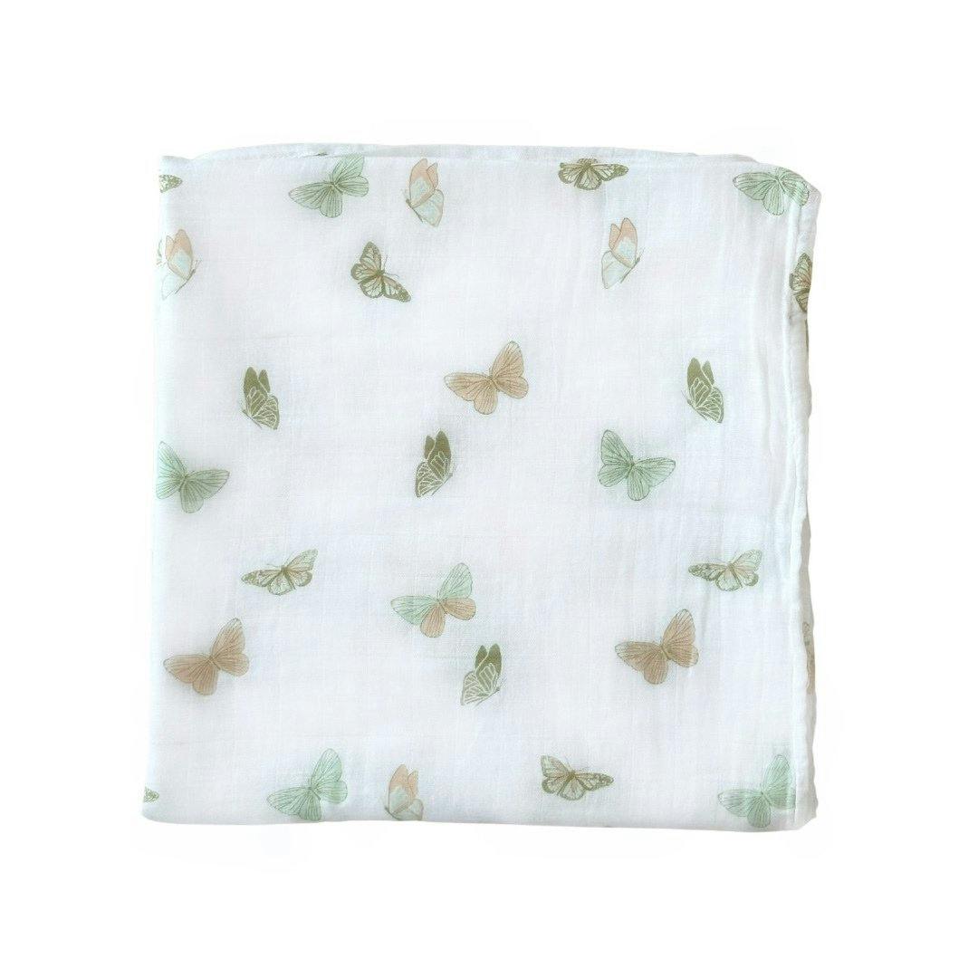 Bamboo Muslin Swaddle Blanket - Butterflies