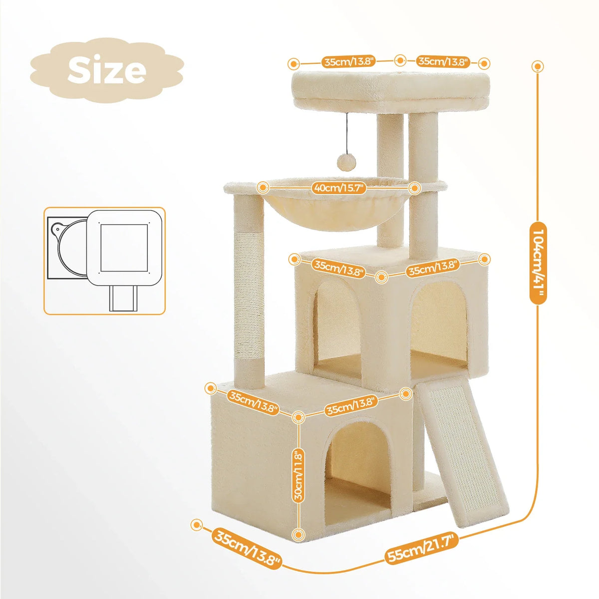 Large Cat Tree for Indoor Cats Multi-Level Cat Tower