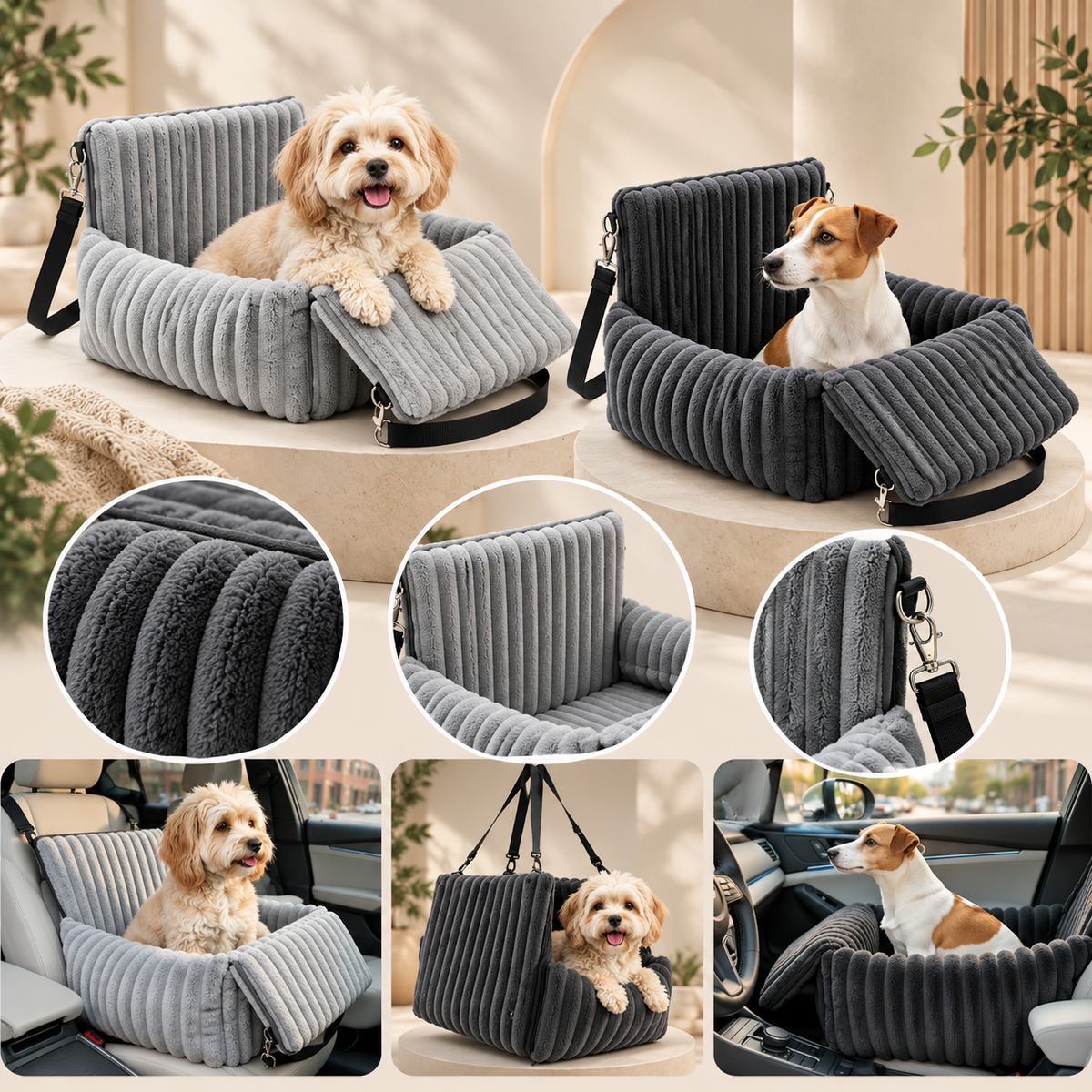Safe Dog Car Seat Cozy Travel Booster Pillow Appleton